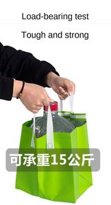 Disposable Insulated Non-woven Food Cake Cooler Bag Foldable Portable Takeout Bag with Zipper Closure - Product Image 6
