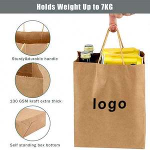 Vente chaude, sacs en papier kraft vierge à emporter, tailles personnalisées, pas cher - Product Image 2