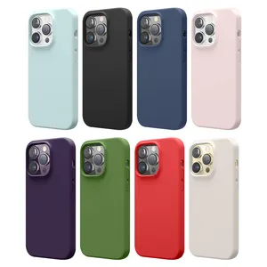 TENCHEN original luxury silicone phone case soft shockproof cell mobile liquid silicone 14 15 pro max phone case