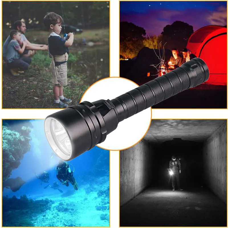3x L2 LED High Power Underwater 100M Diving Torch Light IP68 Diving Flashlight High Quality Waterproof Super Bright Dive Lamp