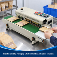 Machine de scellage horizontale semi-automatique continue pour sacs et pochettes FR-880 avec largeur de scellage réglable et gaufrage en acier