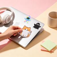 Autocollants en vinyle découpés sur mesure holographiques, étiquettes adhésives avec logo de dessin animé, imperméables, pour cadeaux et artisanat, toutes tailles, vente en gros en vrac