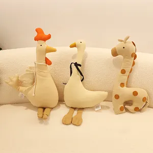 Ins Cotton Fabric OEM Stuffed Animal Doll Dot Giraffe Baby Sleeping Animal Pillow Baby Gift Children Soothing Dolls