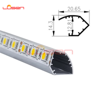 Extrusion personnalisée 6063 profilé en aluminium 20.65x14.3mm en alliage d'aluminium lampe creux boîtier encastré ligne décorative lampe coupe