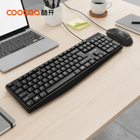 COOCAA CAS-300 Clavier et souris filaires USB pour jeux, 104 touches, taille standard, plug-and-play, ergonomique, étanche, pour PC/ordinateurs portables