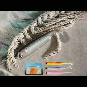 Cebo reflectante de cola de paleta de sábalo suave de silicona 5,4G 9,7G tira óptica integrada ojo 3D para señuelo de pez bajo - Product Image 3