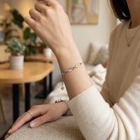 Bijoux fins, bracelet en argent sterling 925 micro-pavé CZ, lien en forme de trombone, pour femmes, minimaliste, pour le quotidien, le bureau