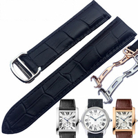 20 21 22 24mm peau de crocodile motif C-artier Bracelet de montre en cuir noir pour homme Boucle pour bracelets de montre Cart-ier T-ank
