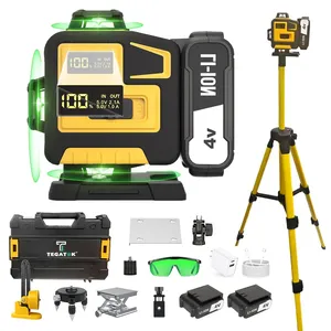 Medidor de nivel láser verde de 16 líneas equipado con una batería, con 4 líneas de Cruz Verde de 360 grados para vertical y horizontal - Product Image 1
