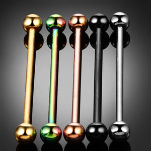 Lingcheeチタン黒舌ピアス舌リング工業用ピアス乳首リングらせんピアス軟骨イヤリング - Product Image 5