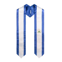 Écharpe de graduation en satin de longueur standard, drapeau national du Nicaragua, écharpe de graduation