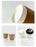 Gobelets en papier kraft biodégradables à double paroi, compatibles micro-ondes, jetables pour boissons chaudes, café, thé, jus – Vente en gros