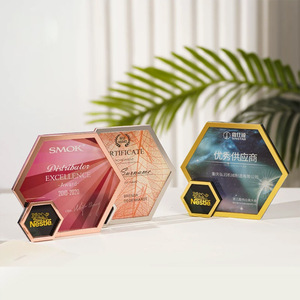 Custom Diamond Crystal <b>Trophy</b> Geometric Design Laser Engraved Digital Printing Award Souvenirs White Crystal <b>Plaque</b> - Product Image 4