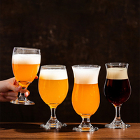Verres à bière artisanale en gros, verres à bière belge en forme de tulipe à tige courte, transparents, pour la dégustation, gobelets pour hôtel, bar, restaurant, fête