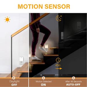 Lámpara Nocturna LED con Sensor de Movimiento, Enchufe Estadounidense, Europeo y Australiano, Brillo Ajustable, Mini Sensor de Movimiento, Luz Nocturna para Dormitorio, Escaleras, Baño - Product Image 3