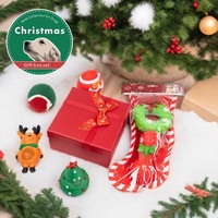 Jouet à mâcher de Noël pour chien en gros, jouet interactif incassable en vinyle avec son couineur, anti-ennui pour chiot, coffret cadeau de Noël