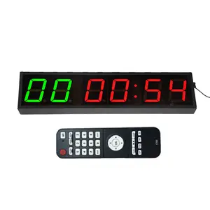 Desain Baru Timer Dinding Gym Pelatihan Kebugaran Led 4 Inci 6 Digit Kontrol Aplikasi Gigi Biru Interval Timer Gym