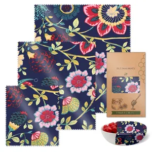 NEW Sandwich Lunch Pack Organic Cotton Beeswax Reusable Food Wraps Hot Selling Biodegradable Natural Bee Wax a Grade