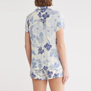 Vêtements de nuit pour femmes en bambou biologique Shortie Pyjamas Vêtements de détente à manches courtes durables Ensembles pour femmes Jersey personnalisé Vêtements pour femmes - Product Image 5