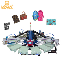 Máquina de Serigrafía Rotativa Automática Doyan Carousel de 3 Colores y 8 Estaciones, Nueva Impresora de Camisetas