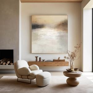 Peinture murale personnalisée, peinture abstraite faite à la main sur toile, décoration murale pour la maison, peinture à l'huile texturée 3D apaisante pour couloir - Product Image 4