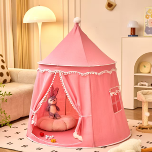 Carpa <span class=keywords><strong>de</strong></span> Juego Infantil Personalizable con Forma <span class=keywords><strong>de</strong></span> <span class=keywords><strong>Castillo</strong></span> <span class=keywords><strong>de</strong></span> <span class=keywords><strong>Princesa</strong></span>, con Colchoneta, <span class=keywords><strong>de</strong></span> Terciopelo Rosa, 130 cm, Unisex, Venta al Por Mayor - Product Image 2