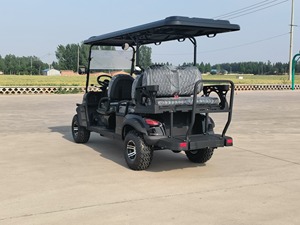 Voiture <span class=keywords><strong>de</strong></span> <span class=keywords><strong>golf</strong></span> électrique noire 48V avec 6 sièges, vitesse <span class=keywords><strong>de</strong></span> 30 km/h, autonomie <span class=keywords><strong>de</strong></span> 90 km pour les terrains <span class=keywords><strong>de</strong></span> camping et les parcs - Product Image 5