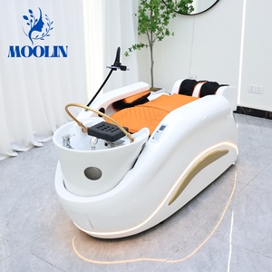 Lit de massage électrique MOOLIN avec bassin en céramique pour salon de coiffure et salle de sport, table de massage à coussins d'air, thérapie de spa capillaire - Product Image 1