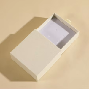 Customized Logo Luxury Drawstring Closure Drawer Sliding Bracelet Jewelry Box Cotton PU Leather <b>Storage</b> for <b>Rings</b> Earrings Gift - Product Image 6