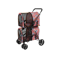 Poussette double détachable 2 en 1 pour animaux de petite taille Poussette pliable pour chien à double siège