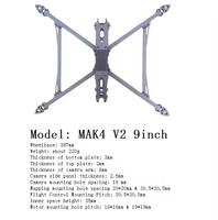Mark4 V2 Vision FPV Drone Frame Kit 8/9/10 pouces 367/387/427mm Cadre en fibre de carbone pour FPV Drone UAV Frame