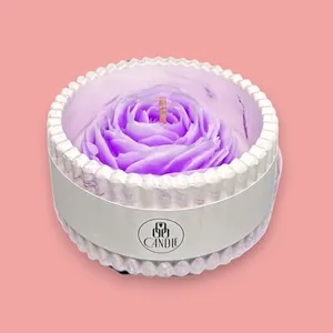 Vela Qoq en Frasco con Diseño de Rosa en Zigzag - Product Image 1