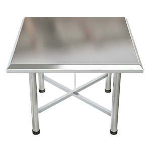 Mesa DE TRABAJO cuadrada de acero inoxidable con patas plegables desmontables Diseño de borde biselado único de alta resistencia para uso en cocina al aire libre - Product Image 1