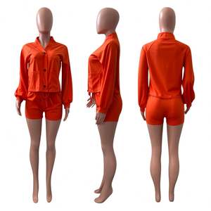 Vêtements d'été, pantalon court, ensemble de jogging 2 pièces, ensemble de survêtement pour femme, veste et short pour femmes - Product Image 2