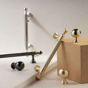 Maniglie per Mobili Zigrinate con Estremità a Sfera e Pomelli in Lega di Zinco Spazzolato con Spaziatura Fori 96/128/192mm per Armadietti, Vanità e Guardaroba - Product Image 5