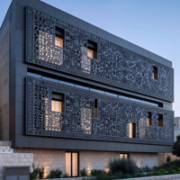 Panneau en aluminium perforé, revêtement de façade creux, revêtement PVDF pour la conception extérieure des parcs d'activités et des campus d'affaires