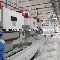 Ligne de production automatique de coussinets YINGYANG pour machine de remplissage de couettes tuftées, équipée d'un cardoir et d'une machine à superposer les tissus non tissés
