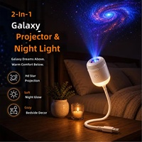 Nouvelle Lampe de Projection Ciel Étoilé 2026 Transfrontalière avec Motifs de Films Interchangeables en ABS (Galaxie, Lune, Saturne) Alimentée par USB
