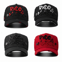 Casquette de baseball vintage sportive de haute qualité à 5 panneaux avec visière incurvée et taille ajustable, Gorras Chip Nfc Rico O Muerto Gorra Bigg boss Hats