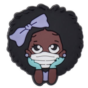 Vente en gros Ornements de sandale personnalisés Décoration de chaussures pour hommes Accessoires sabots noirs Charmes de chaussures noirs en caoutchouc PVC souple pour sabots - Product Image 5