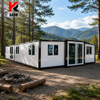 Maison conteneur habitable modulaire préfabriquée de luxe, extensible, 2 chambres, 30 pieds, pour pavillon, école, centre commercial