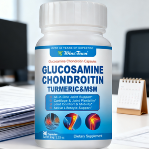 Cápsulas Wins Town de Glucosamina, Condroitina y MSM para el Soporte de Articulaciones en Adultos, 2 Cápsulas Diarias, Suplemento, Botella de 90 Cápsulas - Product Image 1