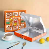 Carpeta Desechable para Entrega de Pizza Corrugada, Precio de Fábrica al por Mayor, Logotipo Personalizable, Laminación Mate, Estampado en Dorado