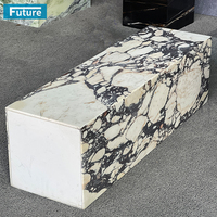 Prix de gros Forme de colonne de luxe Grande table d'appoint en marbre Calacatta Viola pour le salon et la chambre à coucher Entrée