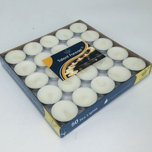 Fabricant vente en gros bougies rondes en <span class=keywords><strong>paraffine</strong></span> bougies chauffe-plat de mariage romantique avec emballage en boîte 50 pièces - Product Image 1