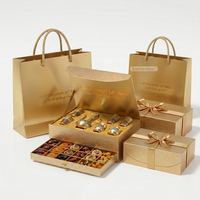 Caja de Regalo Personalizada con Cierre Magnético y Lámina Dorada para Dulces de Eid, Caja de Regalo Personalizada para Eid Mubarak con Dos Capas