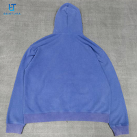 BENTURA Üretici Tasarımcı Özel Kalın Büyük Beden Ceket Yıkanmış Güneş Solması Efekti İşlemeli Logolu Waffle Fermuarlı Kapüşonlu Erkek Sweatshirtleri