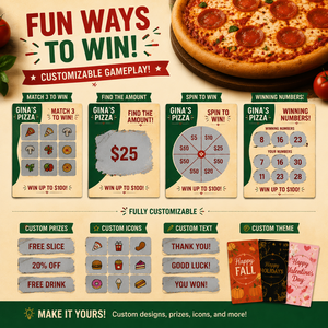 Tarjetas Rasca y Gana Personalizadas para Pizzerías, Impresas en CMYK, Tarjetas de Cupón de Pizza de Cartón para Marketing Empresarial - Product Image 3