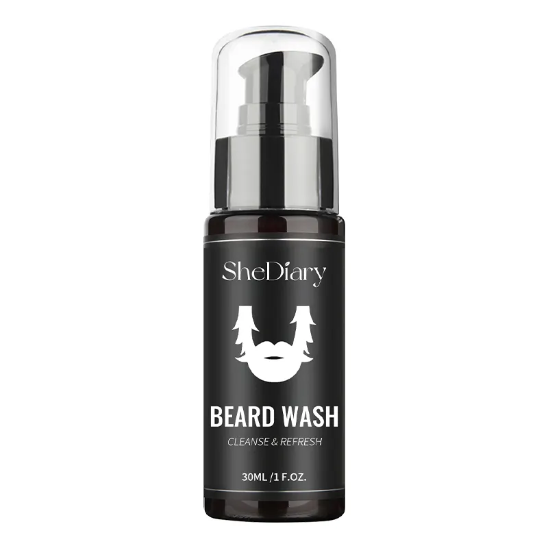 Private Label barba schiuma Shampoo sandalo organico idratante barba lavata per barba cura della barba 60ml