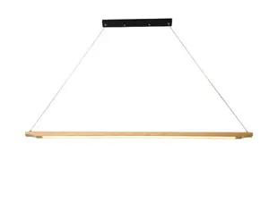 Lampes suspendues modernes en bois LED nordiques pour la suspension de lustre linéaire personnalisée de cuisine - Product Image 1